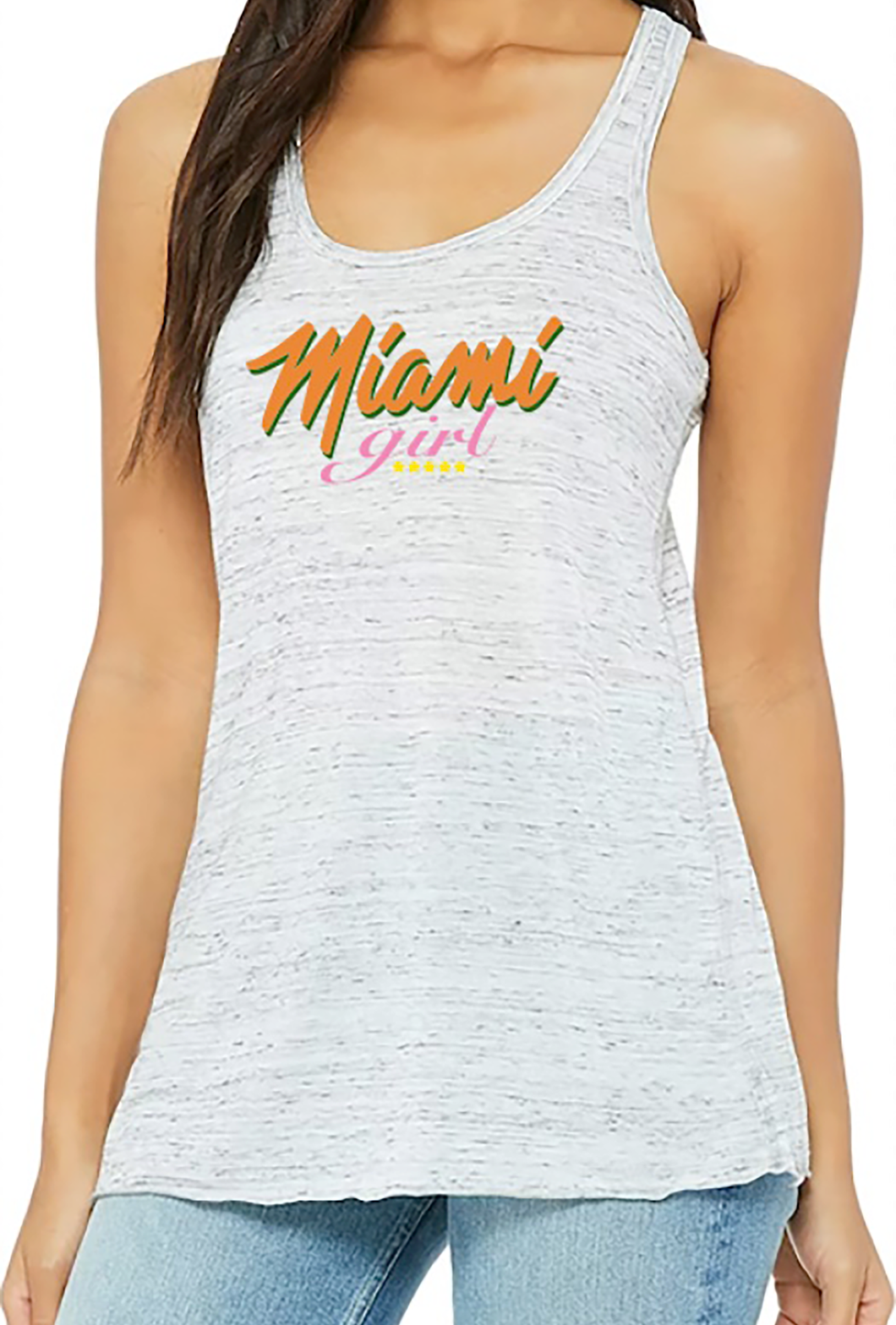 Miami Girl - Ladies' Flowy Racerback Tank